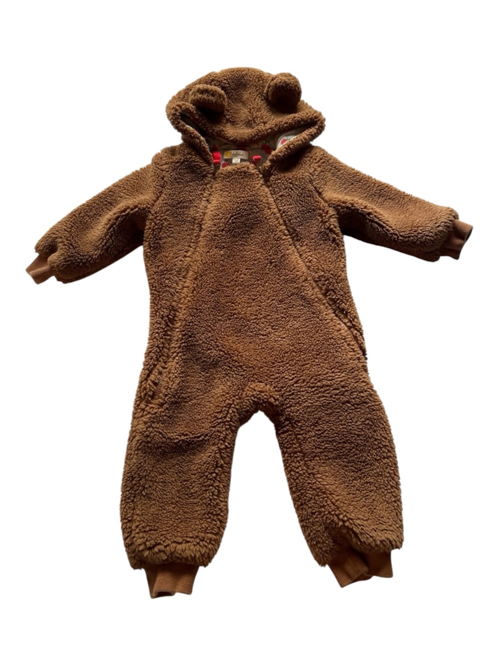 Mini Boden Borg Teddy Bear One-Piece Winter Shearling Fleece Jersey Lined 12-18M